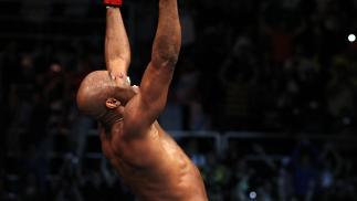 Anderson Silva celebrates after knocking out Yushin Okami in the UFC Middleweight Championship bout at UFC 134 at HSBC Arena on August 27, 2011 in Rio de Janeiro, Brazil. (Photo by Al Bello/Zuffa LLC)